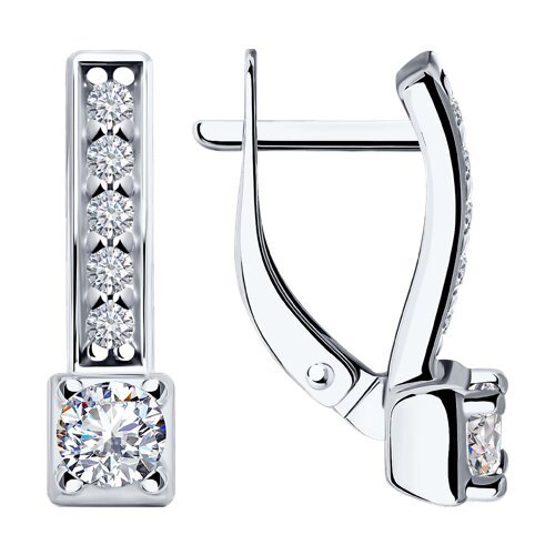 Серьги из серебра с фианитами (Арт.94-120-01553-1)