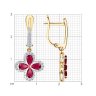 Серьги из золота с бриллиантами и рубинами (Арт.4020418)