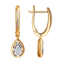 Серьги из комбинированного золота с бриллиантами (Арт.51-221-01899-1)