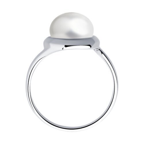 Кольцо из серебра с жемчугом и фианитом (Арт.94-310-01111-1)