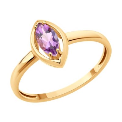 Кольцо золотое с аметистом «Лиловый Лист» Соколов (арт.51-310-02110-3)
