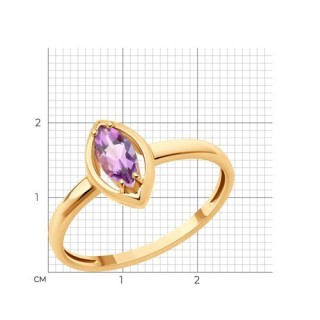 Кольцо золотое с аметистом «Лиловый Лист» Соколов (арт.51-310-02110-3)