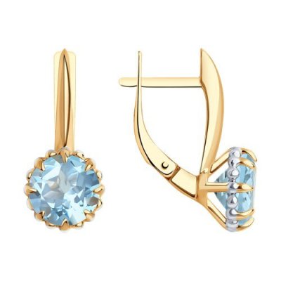 Серьги золотые пробы 585 с топазом (Арт.51-320-01761-1)