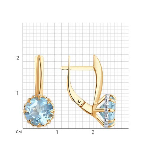 Серьги золотые пробы 585 с топазом (Арт.51-320-01761-1)