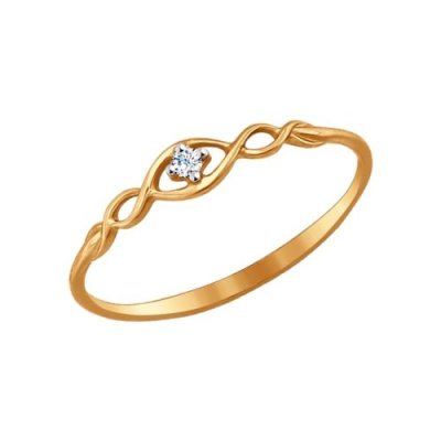 Кольцо из золота с фианитом (Арт.017141)