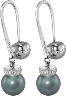 Серьги серебро с жемчугом и куб. цирконием «Pearl Kiss 24S» Rivoli (арт.ABS-9-10-24-S)
