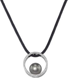 Кулон из серебра с жемчугом и кристаллом swarovski (Арт.ahp-1-10-31-s)