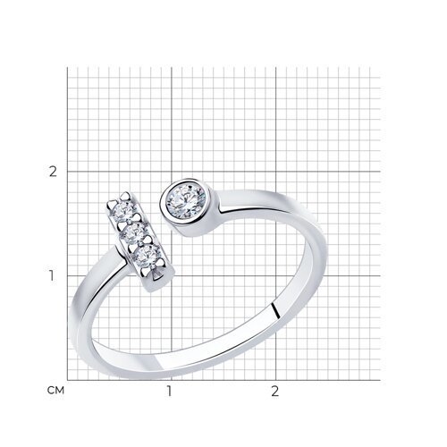 Кольцо из серебра с фианитами (Арт.94013238)
