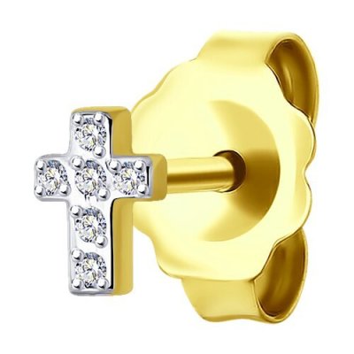 Серьга из золота с бриллиантами «Сияющий Крест» Соколов (арт.53-227-01665-1)