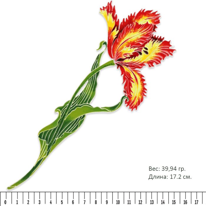 Брошь из серебра Т.Полякова "Елагинский тюльпан" (Арт.41606)