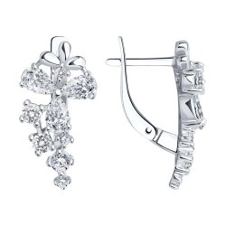 Серьги из серебра с фианитами (Арт.94020340)