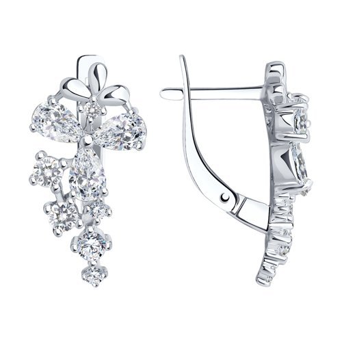 Серьги из серебра с фианитами (Арт.94020340)