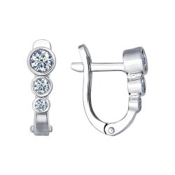 Серьги из серебра с фианитами (Арт.94021525)