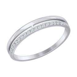 Кольцо из белого золота с фианитами (Арт.017151-3)