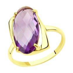 Кольцо золотое пробы 585 с аметистом (Арт.53-310-00803-1)