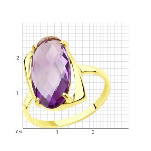 Золотое кольцо с аметистом «Фиалковая гармония» (арт. 53-310-00803-1)
