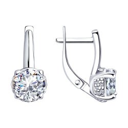 Серьги из серебра с фианитами (Арт.94023356)