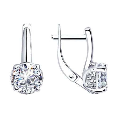 Серьги из серебра с фианитами (Арт.94023356)