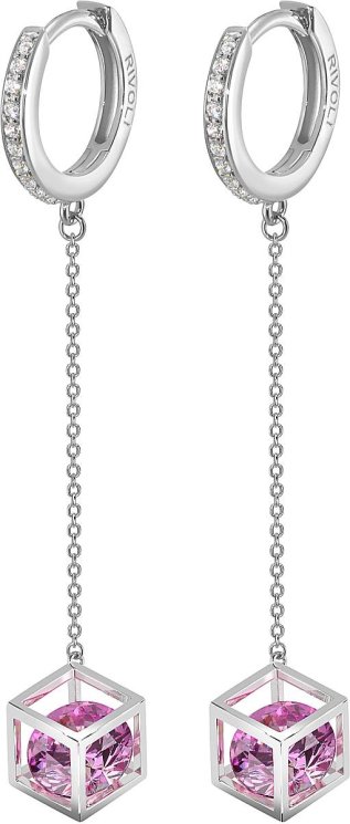 Серьги из серебра с куб. цирконием (Арт.fus-3-8-swr-13-s)