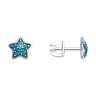 Серьги из серебра с фианитами и эмалью (Арт.94025632)