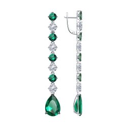 Серьги из серебра с фианитами (Арт.94025749)
