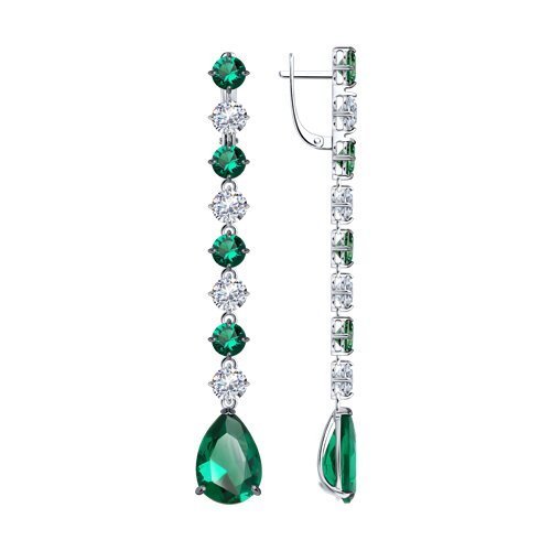 Серьги из серебра с фианитами (Арт.94025749)