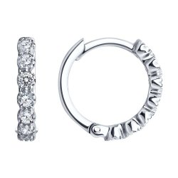 Серьги из серебра с фианитами (Арт.94025858)