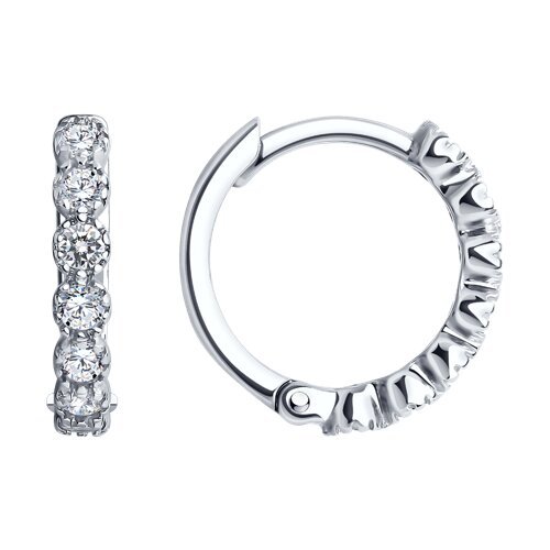 Серьги из серебра с фианитами (Арт.94025858)