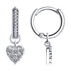 Серьги из серебра с фианитами (Арт.94025964)