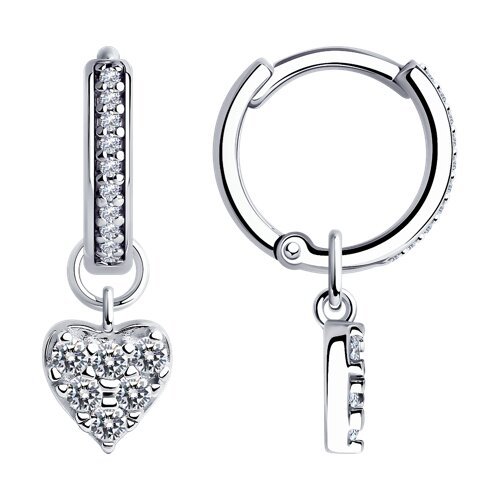 Серьги из серебра с фианитами (Арт.94025964)