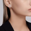 Серьги серебряные с фианитом и эмалью «Сердечный Клевер» Соколов (арт.94026097)