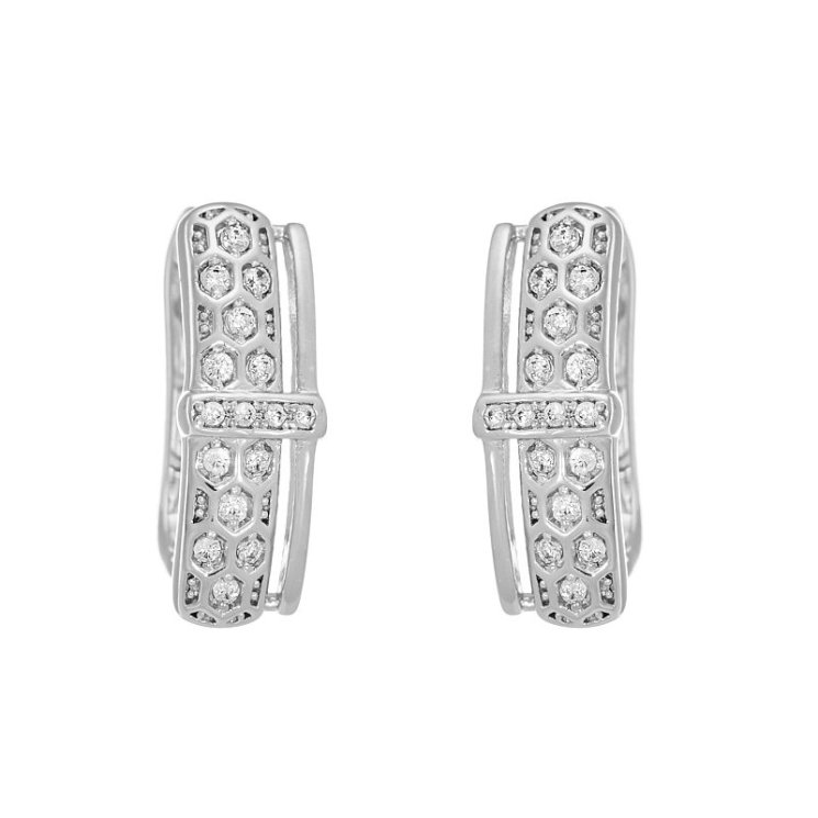 Серьги из серебра с куб. цирконием (Арт.cz-e01699-x-w-w-x-w)