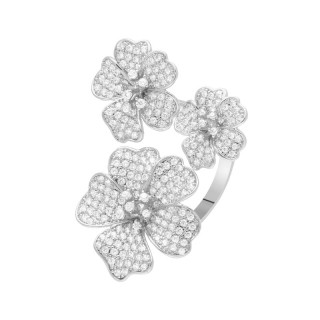 Кольцо с фианитами «Flower Shine» серебро 925 Fresh Jewelry (арт.CZ-R00858-X-W-W-X-W)