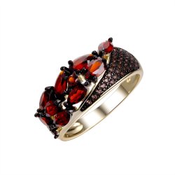Кольцо из серебра с гранатом (Арт.cz-r01704-x-lb-pg-x-br)