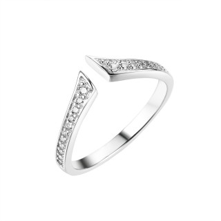 Кольцо с фианитами «Geometry Line» серебро 925 Fresh Jewelry (арт.CZ-R03883-X-W-X-X-W)