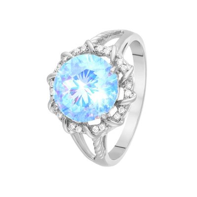 Кольцо из серебра с кварцем и куб. цирконием (Арт.pd-r00970-x-w-btg-x-w)