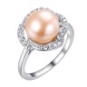 Кольцо серебряное с жемчугом и фианитом «Nautilus Glow» Fresh Jewelry (арт.PI-R00384-X-W-PNP-X-W)