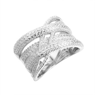 Кольцо серебряное с фианитами «Spark Line» Fresh Jewelry (арт.SL-R00940-X-W-X-X-W)