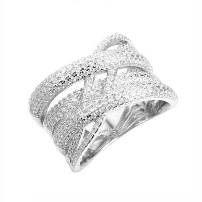 Кольцо серебряное с фианитами «Spark Line» Fresh Jewelry (арт.SL-R00940-X-W-X-X-W)