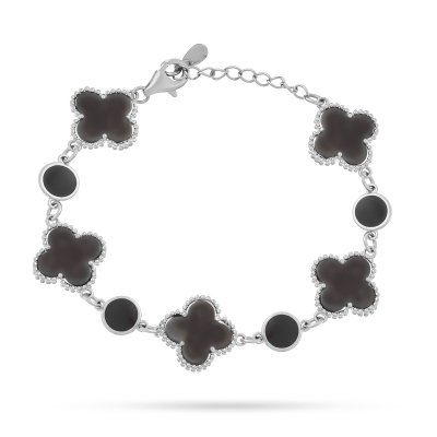 Браслет из серебра с керамикой и эмалью (Арт.tc-b00747-br-w-x-b-x)