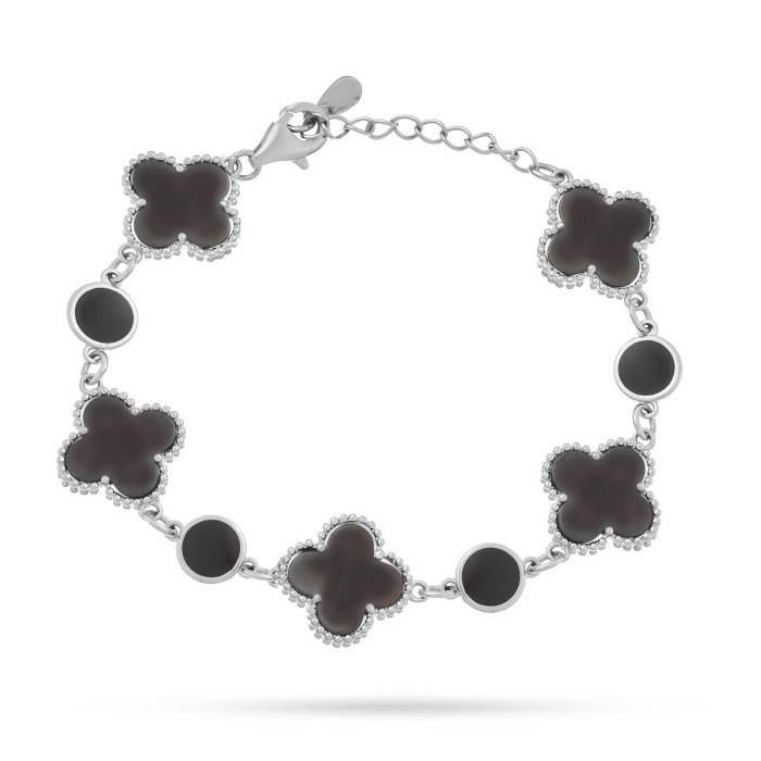 Браслет из серебра с керамикой и эмалью (Арт.tc-b00747-br-w-x-b-x)