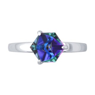 Кольцо из серебра с кристаллом «Северное Сияние» Соколов (арт.94-110-02383-3)