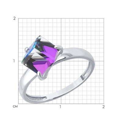 Кольцо из серебра с кристаллом «Северное Сияние» Соколов (арт.94-110-02383-3)