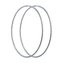 Серьги конго из серебра с алмазной гранью (Арт.94140036)