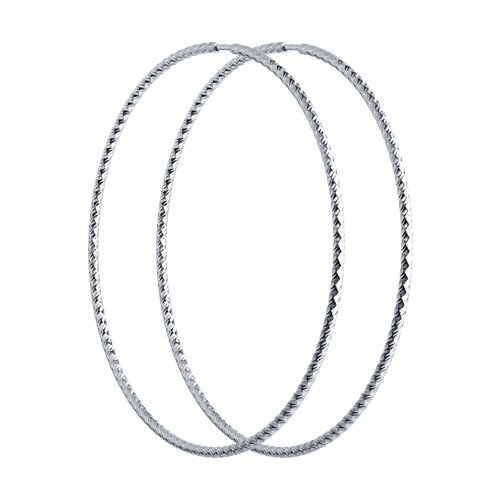 Серьги конго из серебра с алмазной гранью (Арт.94140036)