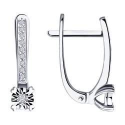 Серьги из белого золота с бриллиантами (Арт.1021850-3)