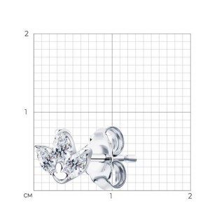 Серьги из серебра с фианитом «Сияние лепестков» Соколов (арт.9417)