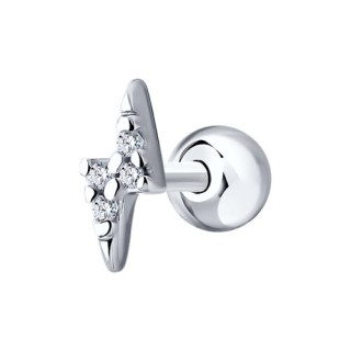 Серьга из серебра с фианитами «Снежный Крестик» SOKOLOV (арт.94170260)