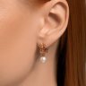 Серьги золотые пробы 585 с жемчугом (Арт.792430)