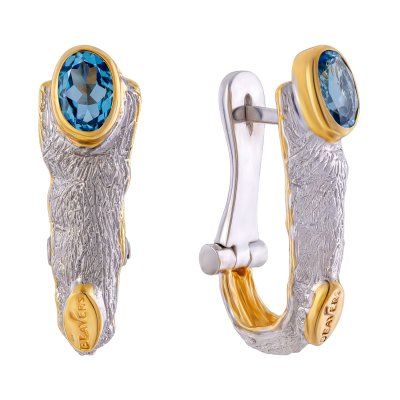 Серебряные серьги BEAVERS с топазом 2102t